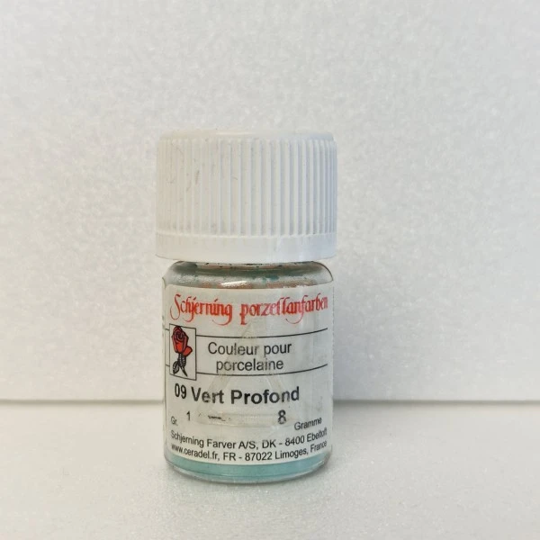 Vert Profond 09, Peinture Porcelaine Vitrifiable SCHJERNING 1 Vert Profond 09, Peinture Porcelaine Vitrifiable SCHJERNING